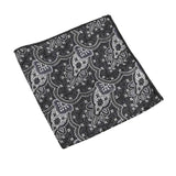 Black White Paisley Pocket Square