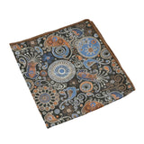 Black Blue Paisley Pocket Square