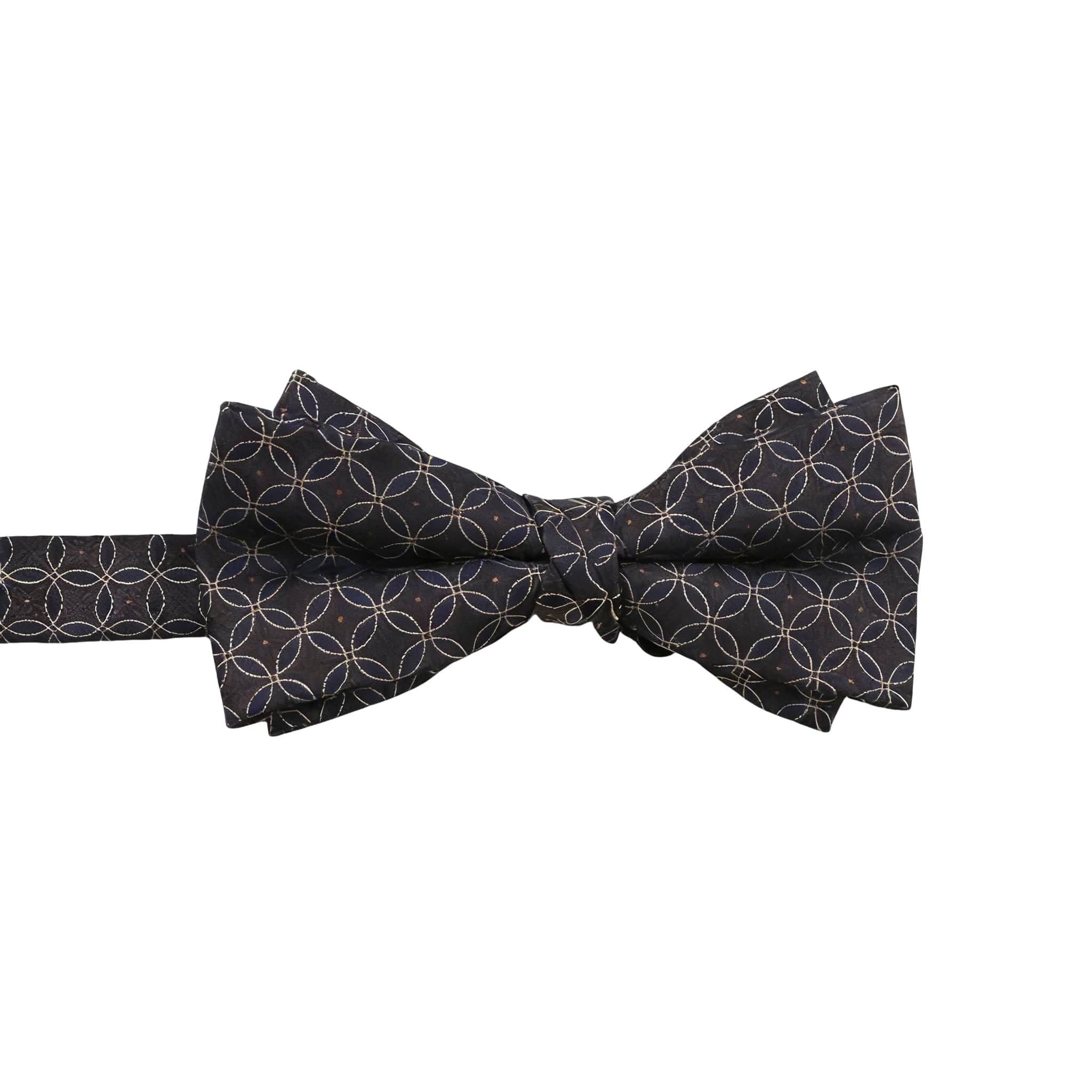 Navy Blue Gold Geometric Bowtie