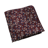 Burgundy White Floral Pocket Square