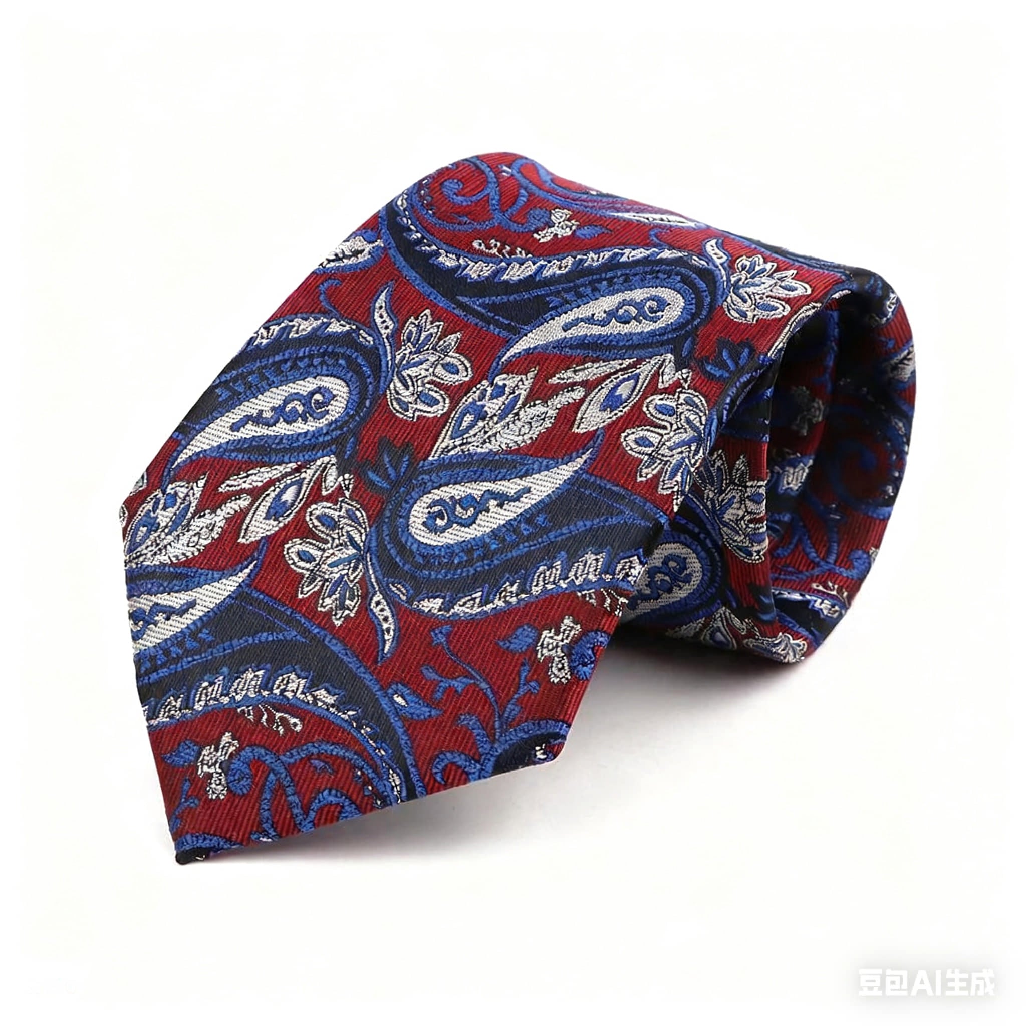 Red Blue Paisley Necktie