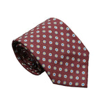 Burgundy White Floral Necktie