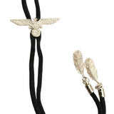 Black With Golden Eagle Feather Bolo Tie