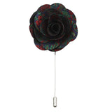 Navy Blue Red Paisley Lapel Pin