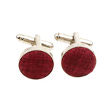 Silver Red Solid Cufflink