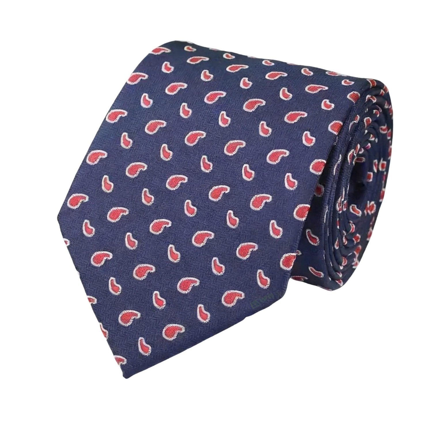 Navy Blue with Red Paisley Necktie