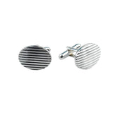 Silver Striped Cufflinks