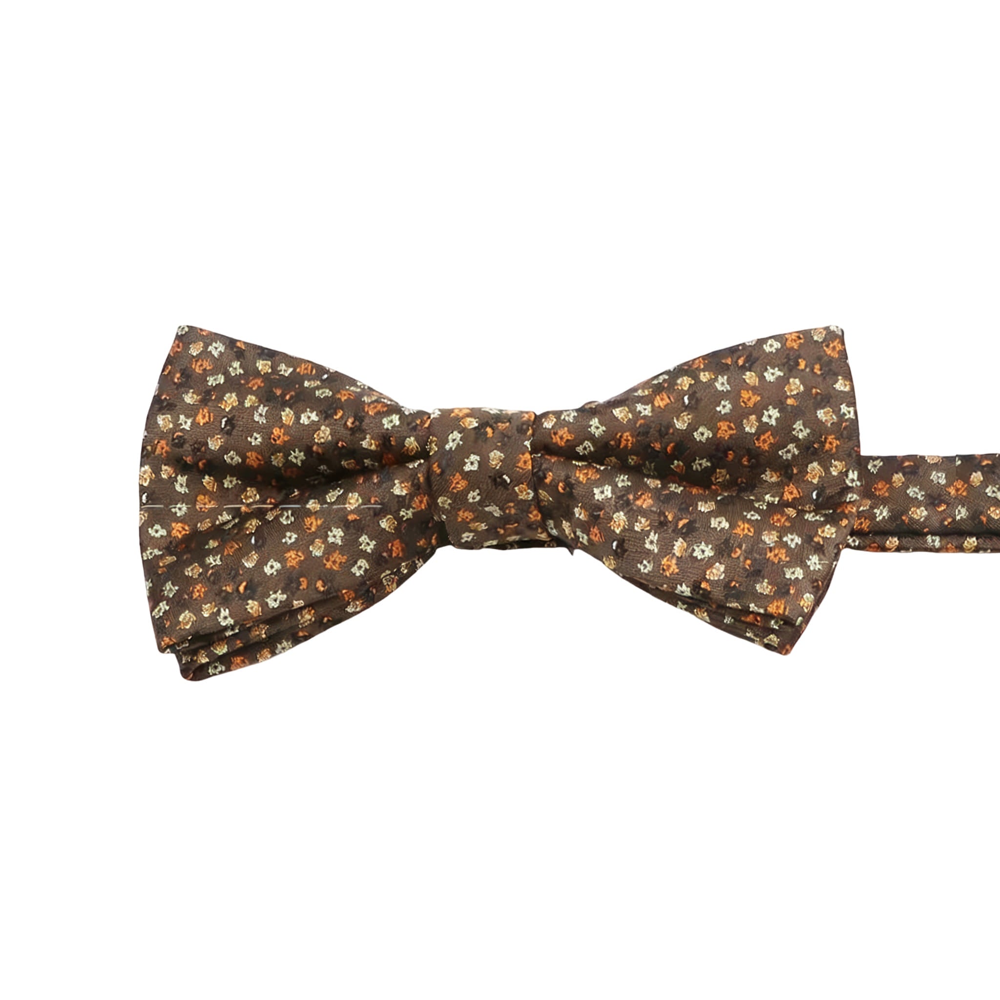 Brown Orange Floral Bowtie