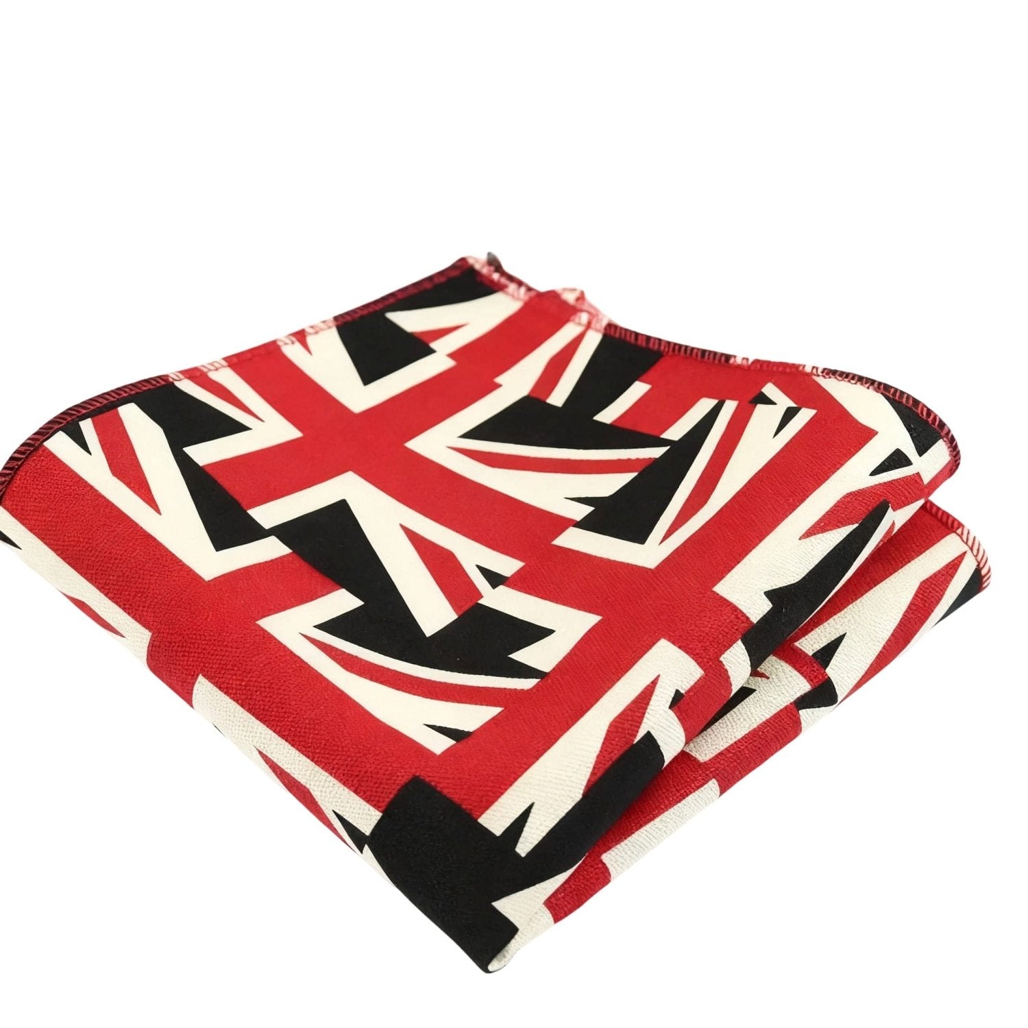 Red With White Black Union Jack Pocket Square