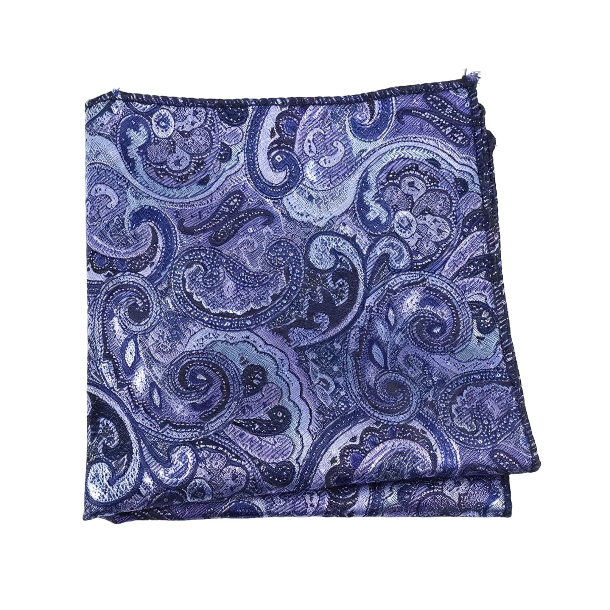 Purple Blue Paisley Pocket Square