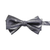 Gray Silver Striped Bowtie