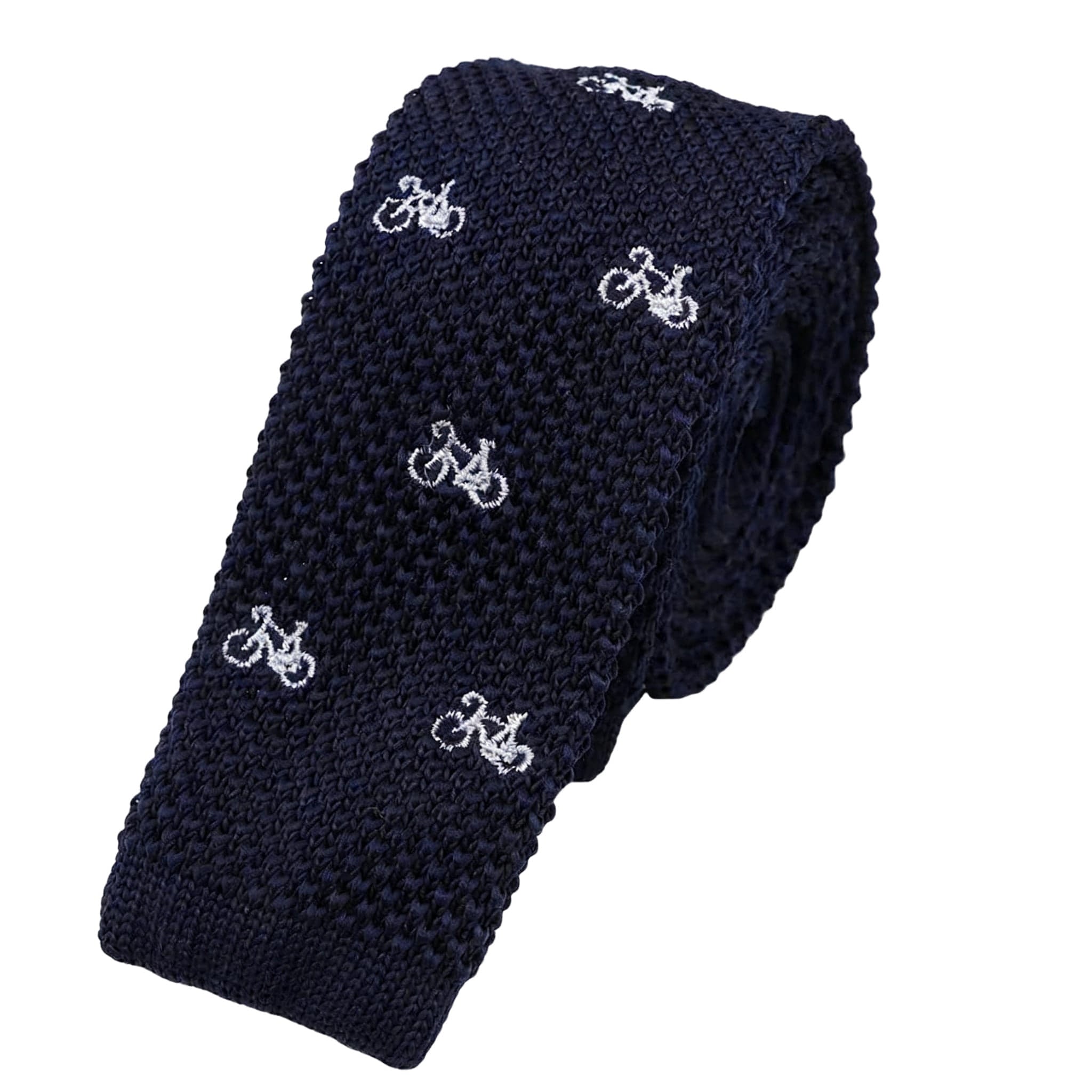 Navy Blue With White Bicycle Necktie