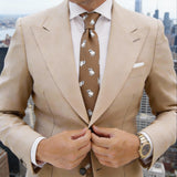Brown With White Bulldog Necktie
