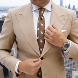 Brown With White Bulldog Necktie