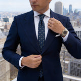 Teal With White Paisley Necktie