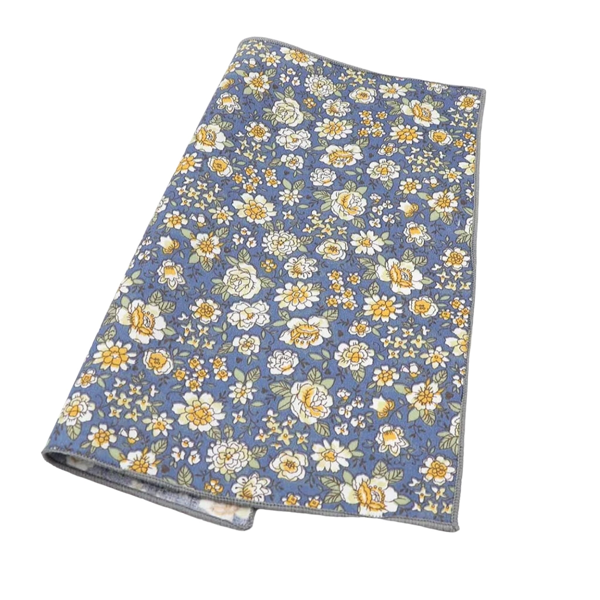 Blue Yellow Floral Pocket Square