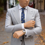 Blue Necktie With Green Avocado