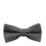 Gray White Plaid Bowtie