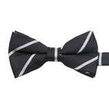 Black White Striped Bowtie