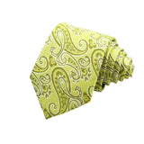 Lime Green Olive Paisley Necktie