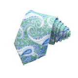 Green Blue Paisley Necktie