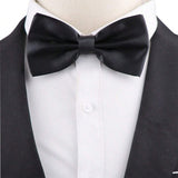 ZONFAZ Silk Solid Color Bowtie for Men Classical Formal Casual Wedding Business Bow Tie