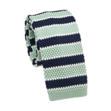 Sea Green Navy Blue Striped Necktie