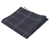 Navy Blue White Checked Pocket Square