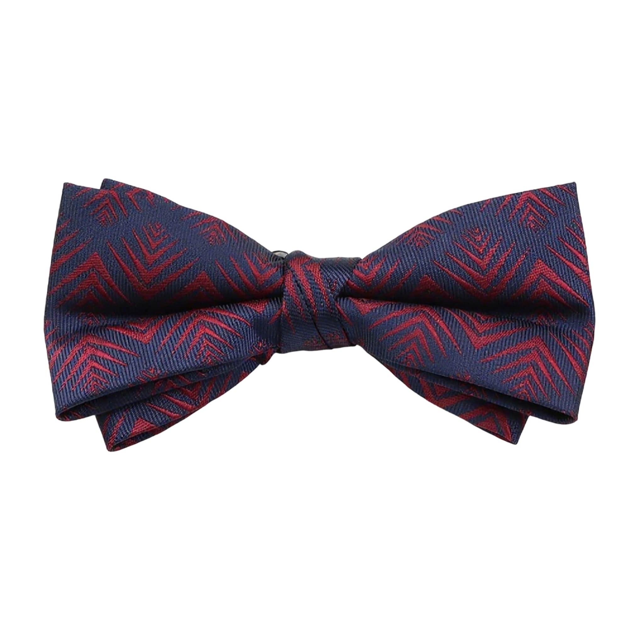 Navy Blue Red Geometric Bowtie