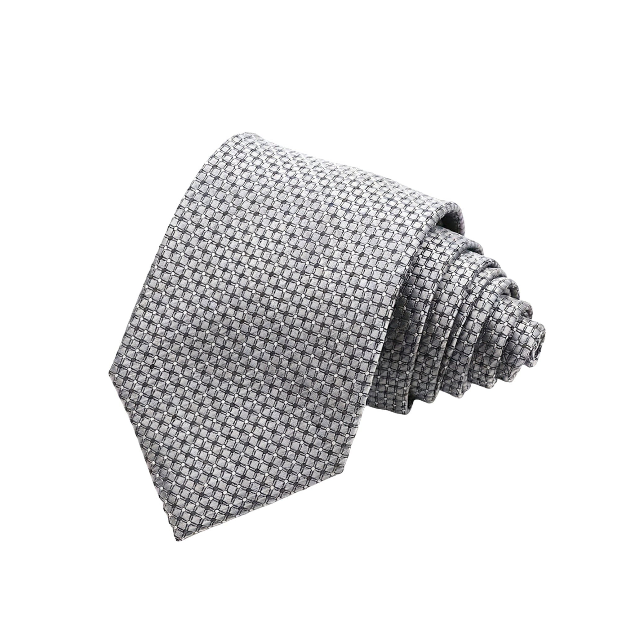Gray Blue Geometric Necktie