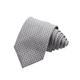 Gray Blue Geometric Necktie