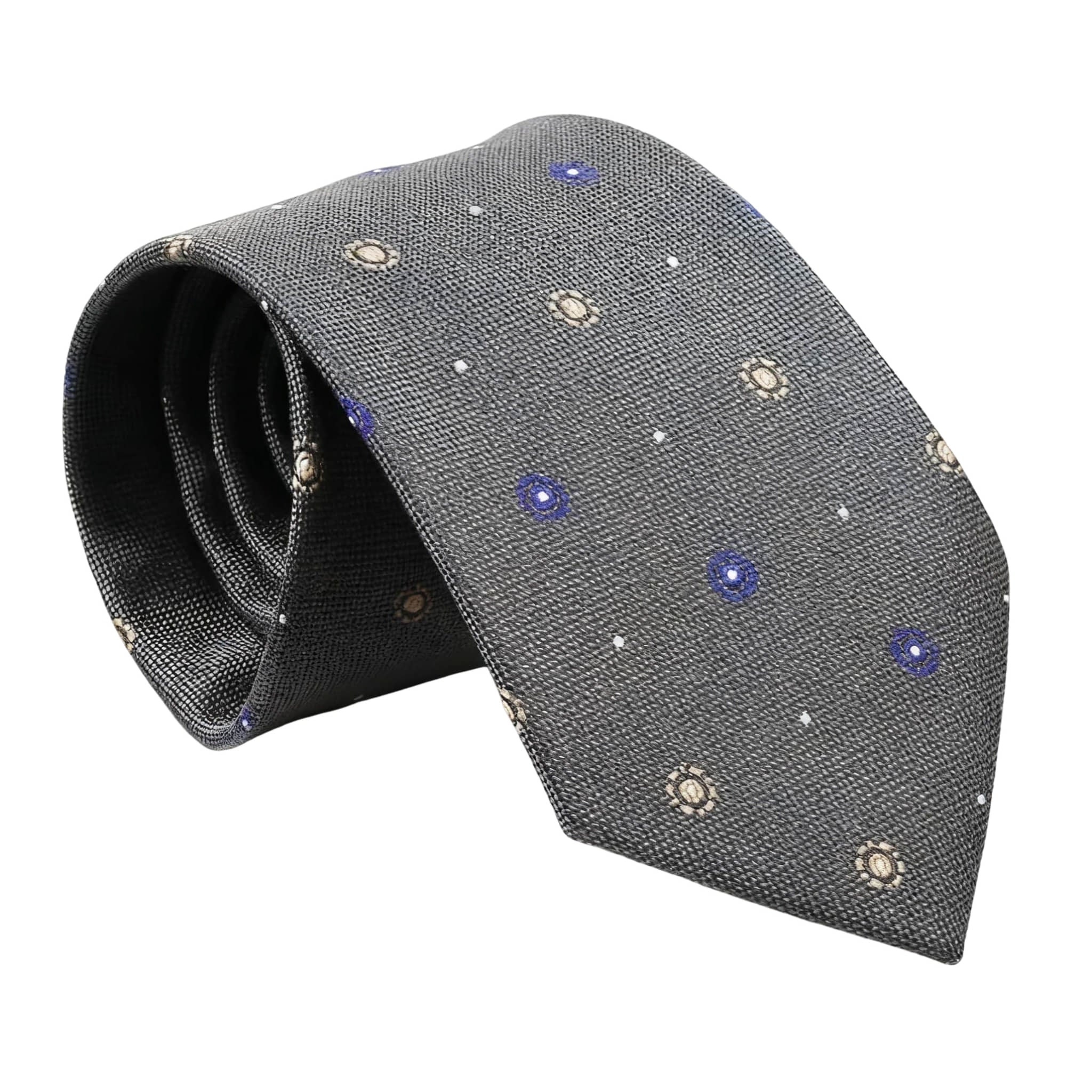 Gray Blue Polka Dot Necktie