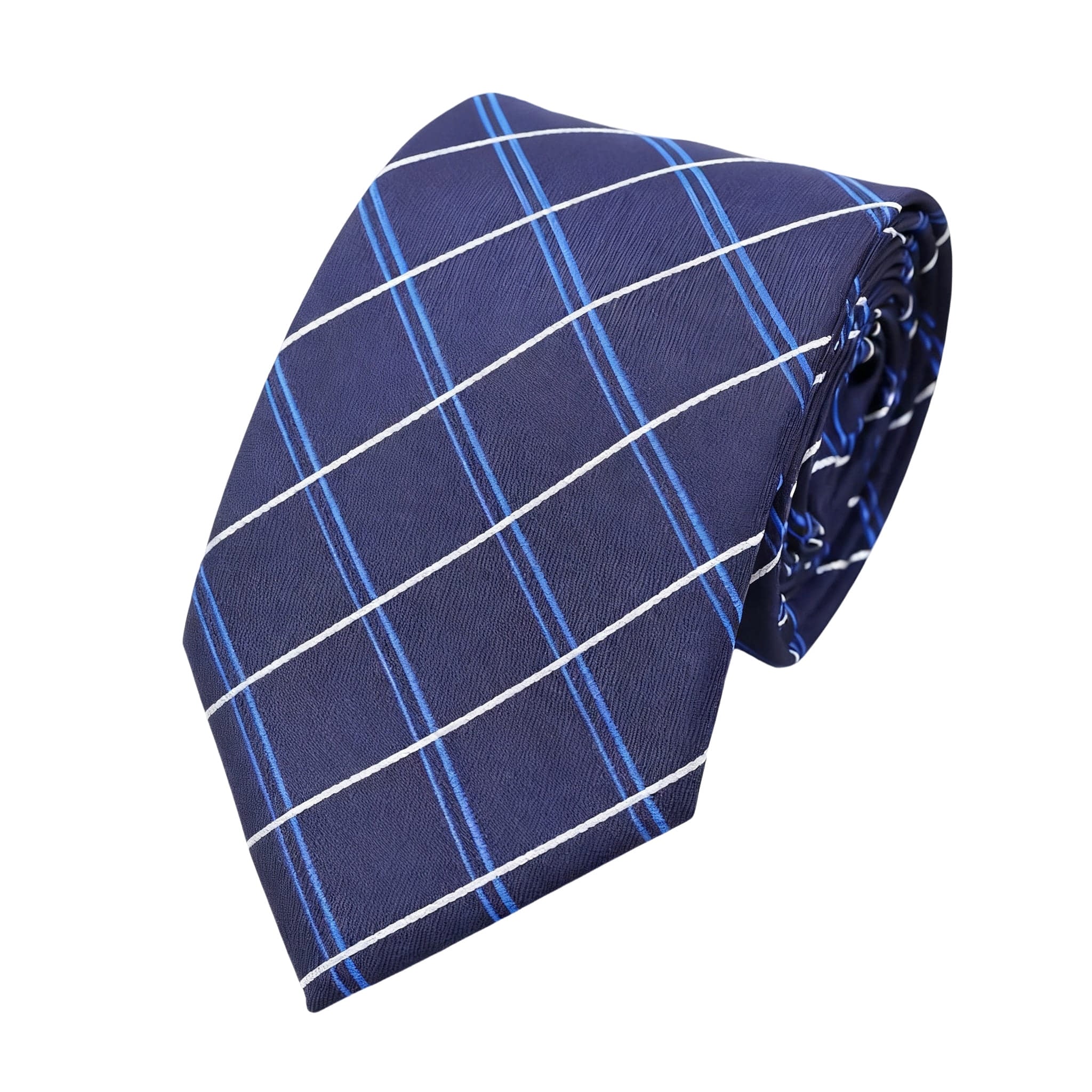 Navy Blue Checked Tie