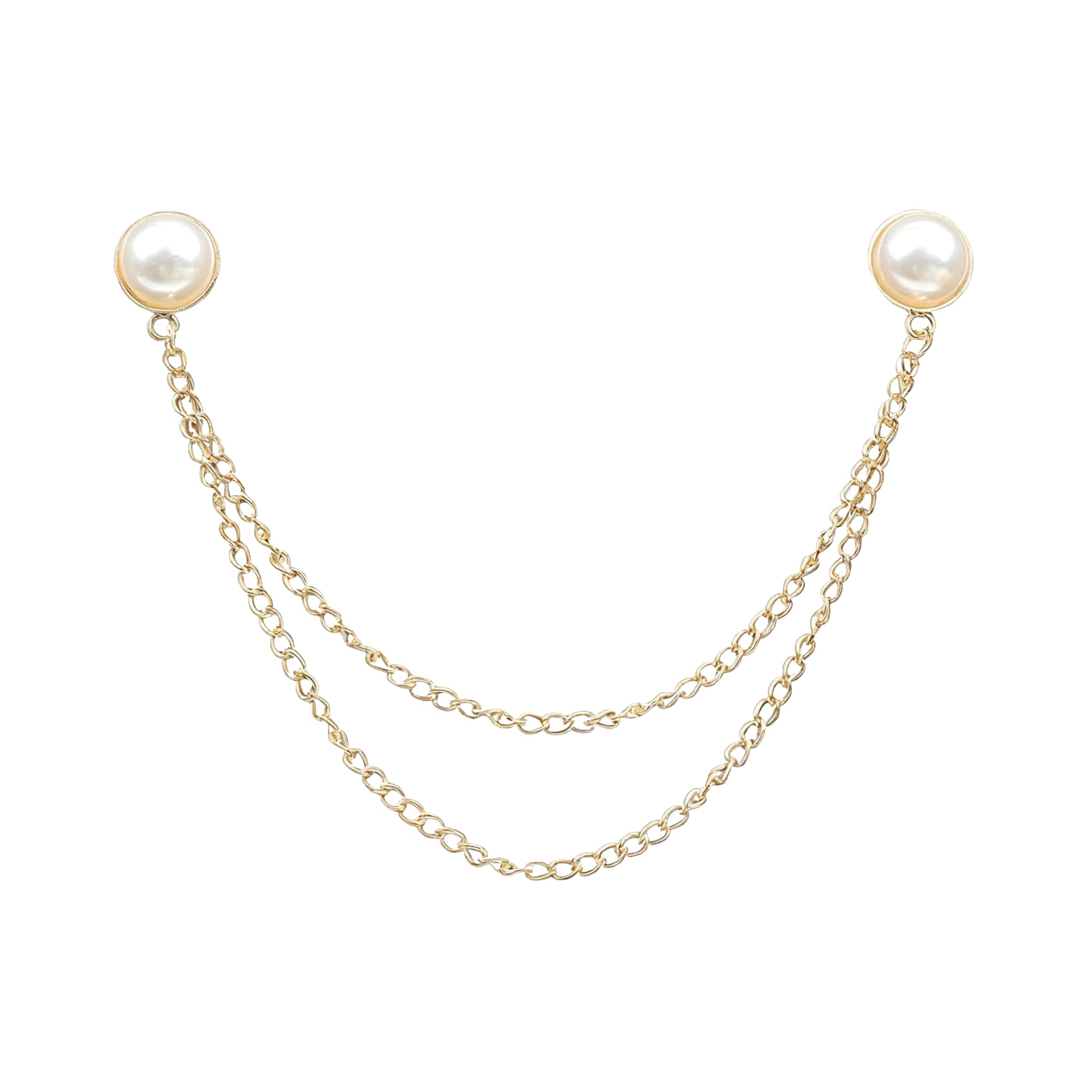 Gold White Solid Lapel Pin