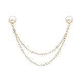 Gold White Solid Lapel Pin