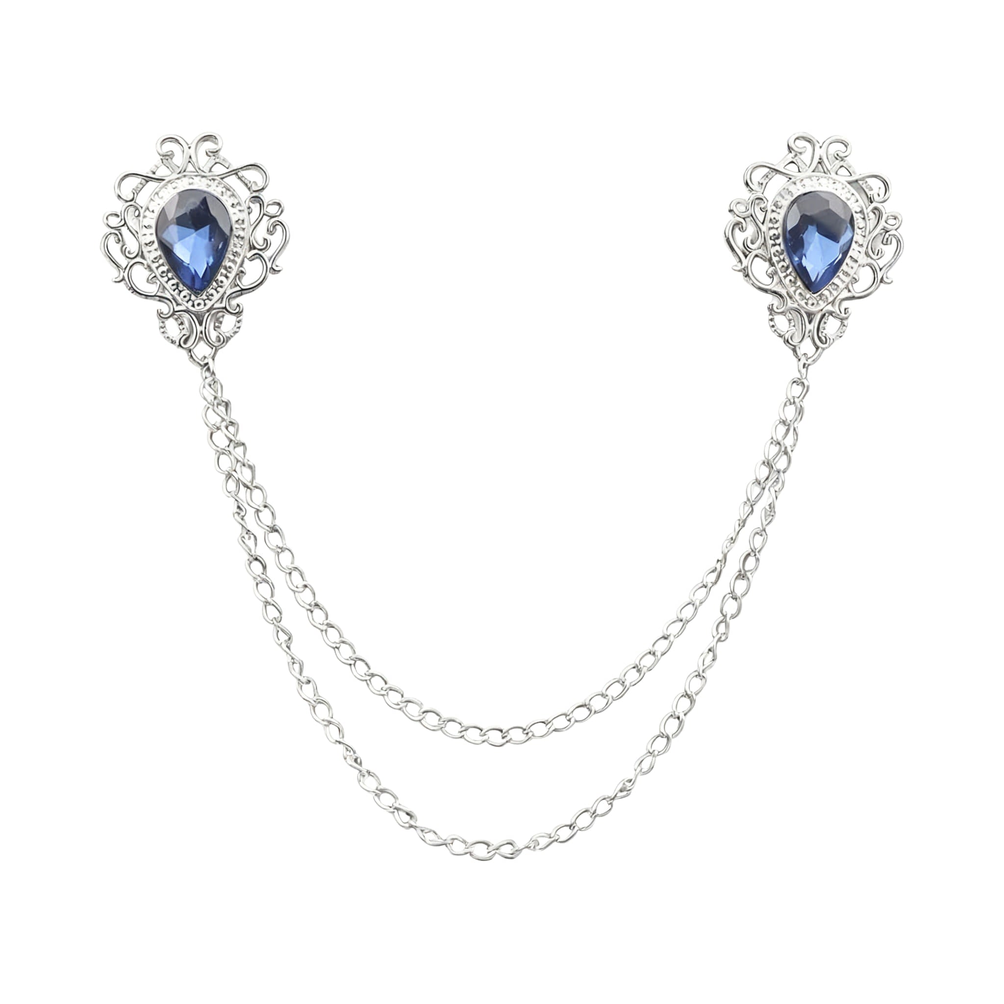 Silver Blue Rhinestone Accessorie
