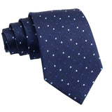 Navy Blue Blue and White Polka Dot Necktie