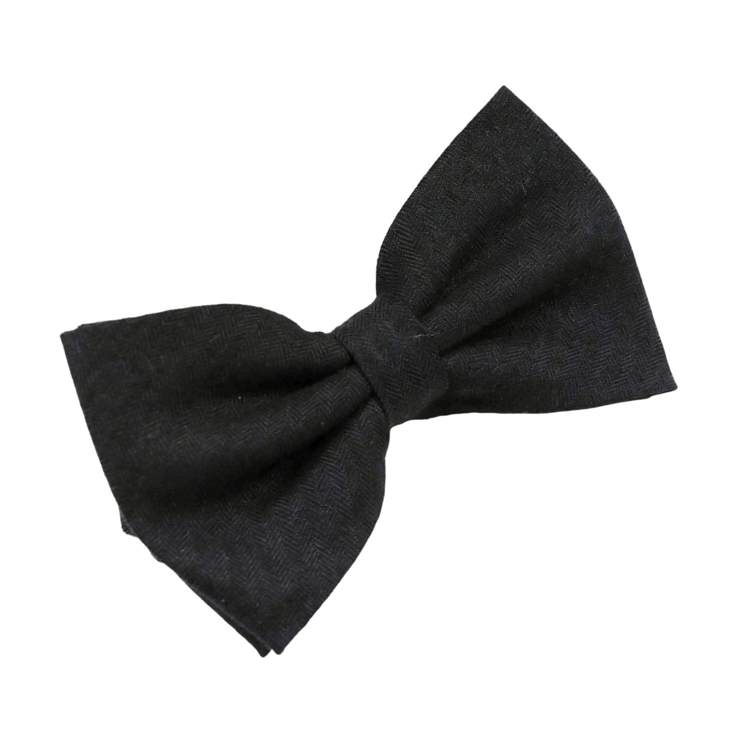 Black with Black Herringbone Bowtie