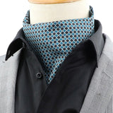 Teal Black Geometric Ascot