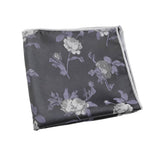 Gray White Floral Pocket Square