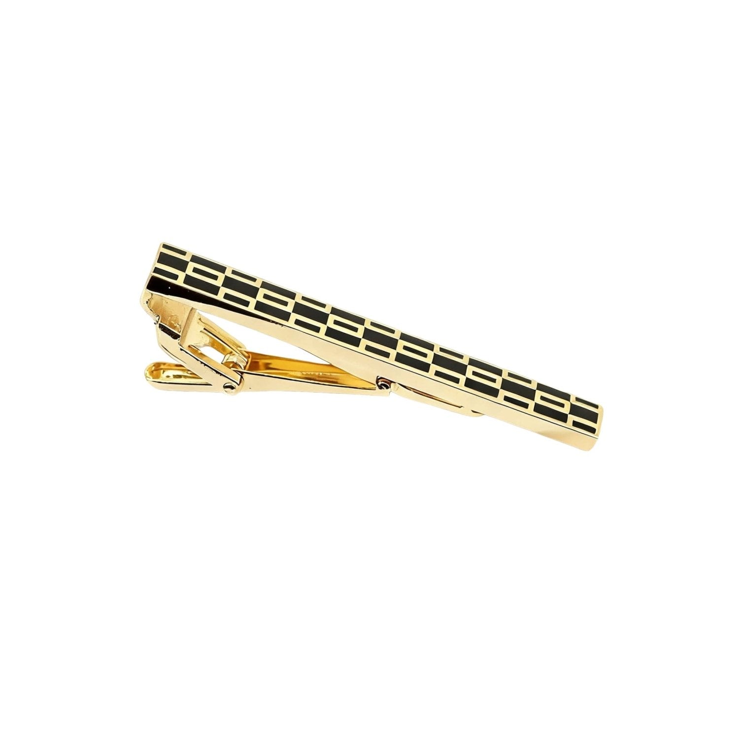 Gold With Black Geometric Pattern Tie Bar