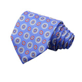 Light Blue White Circle Necktie