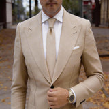 Beige Solid Necktie