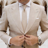 Beige Solid Necktie