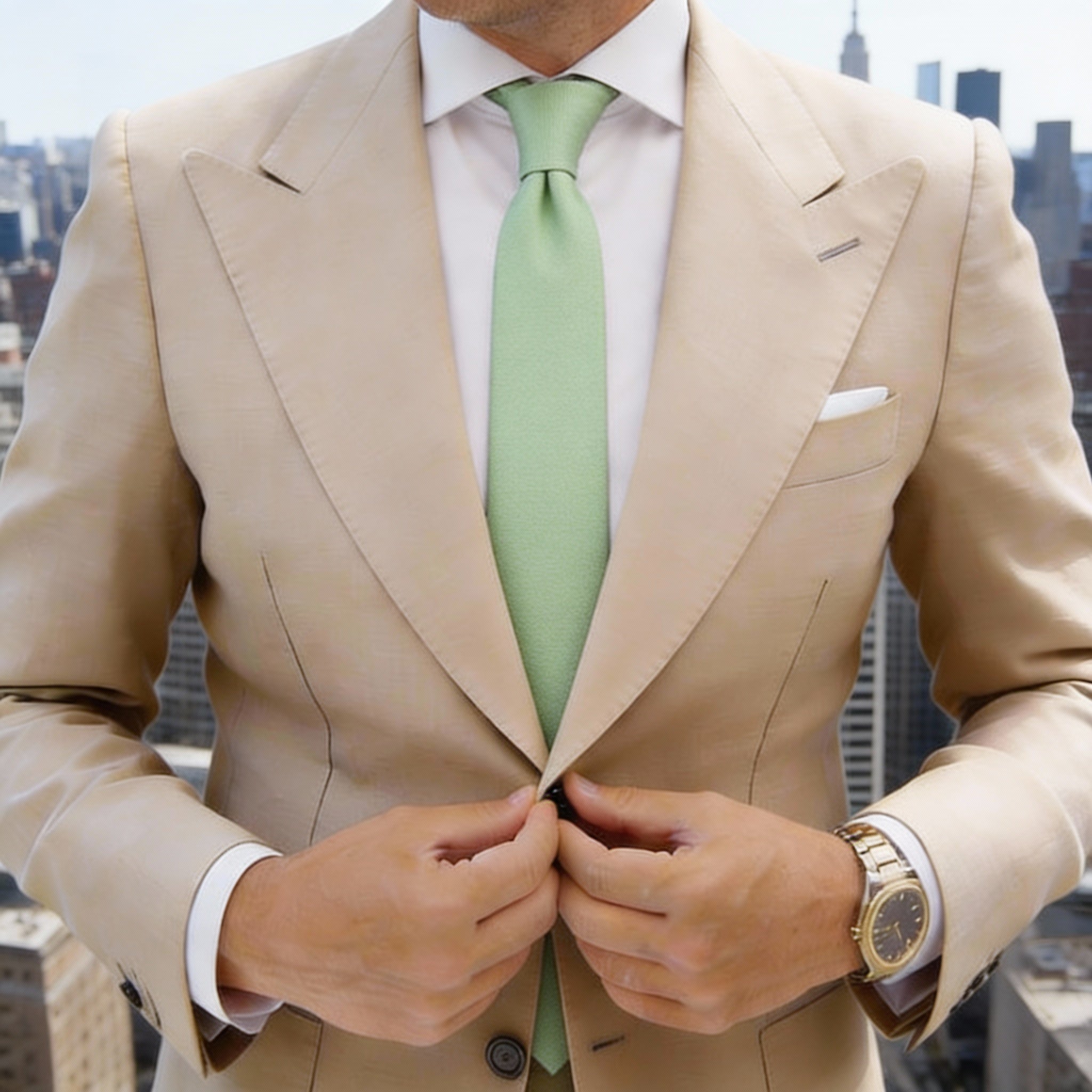 Light Green Solid Necktie