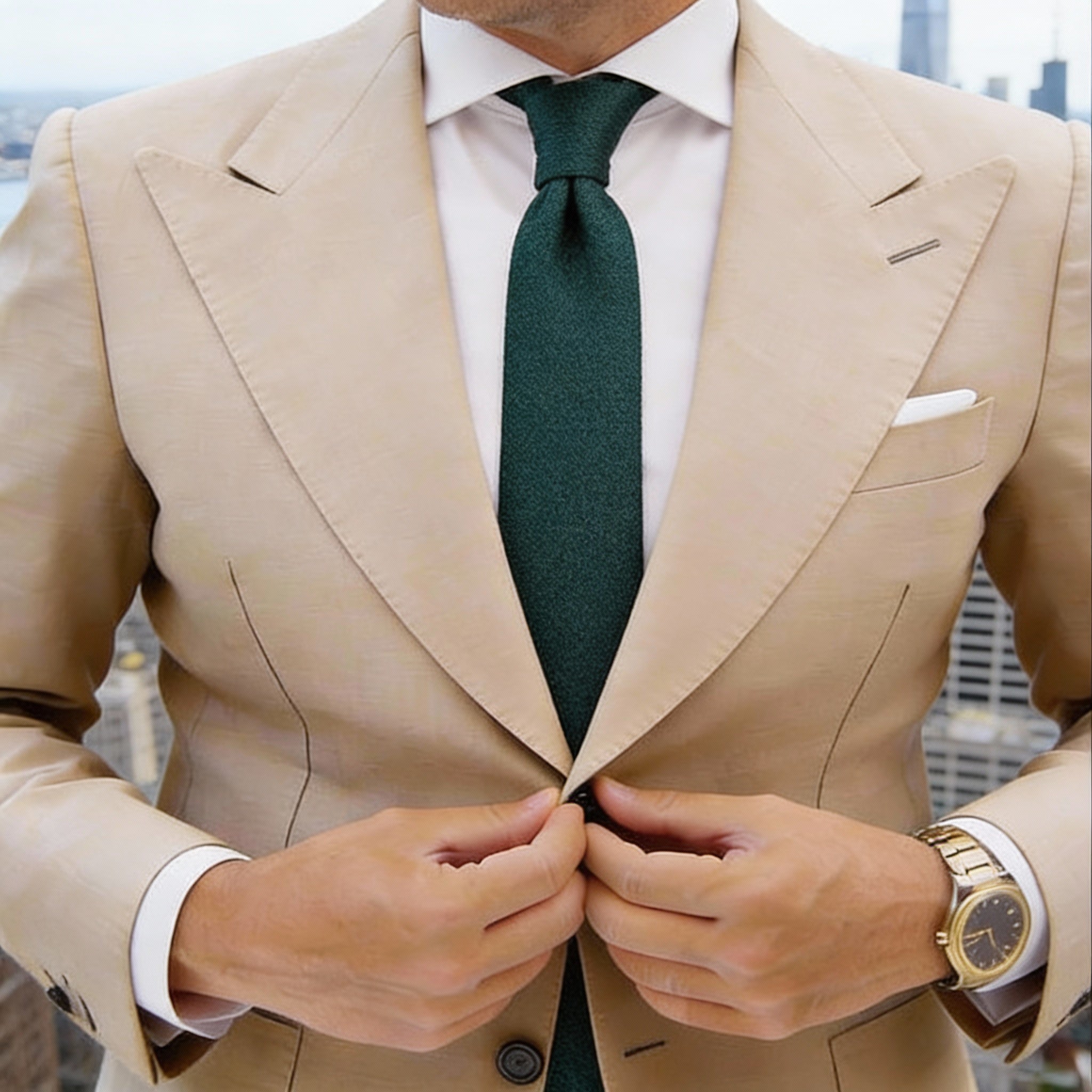 Dark Green Solid Necktie