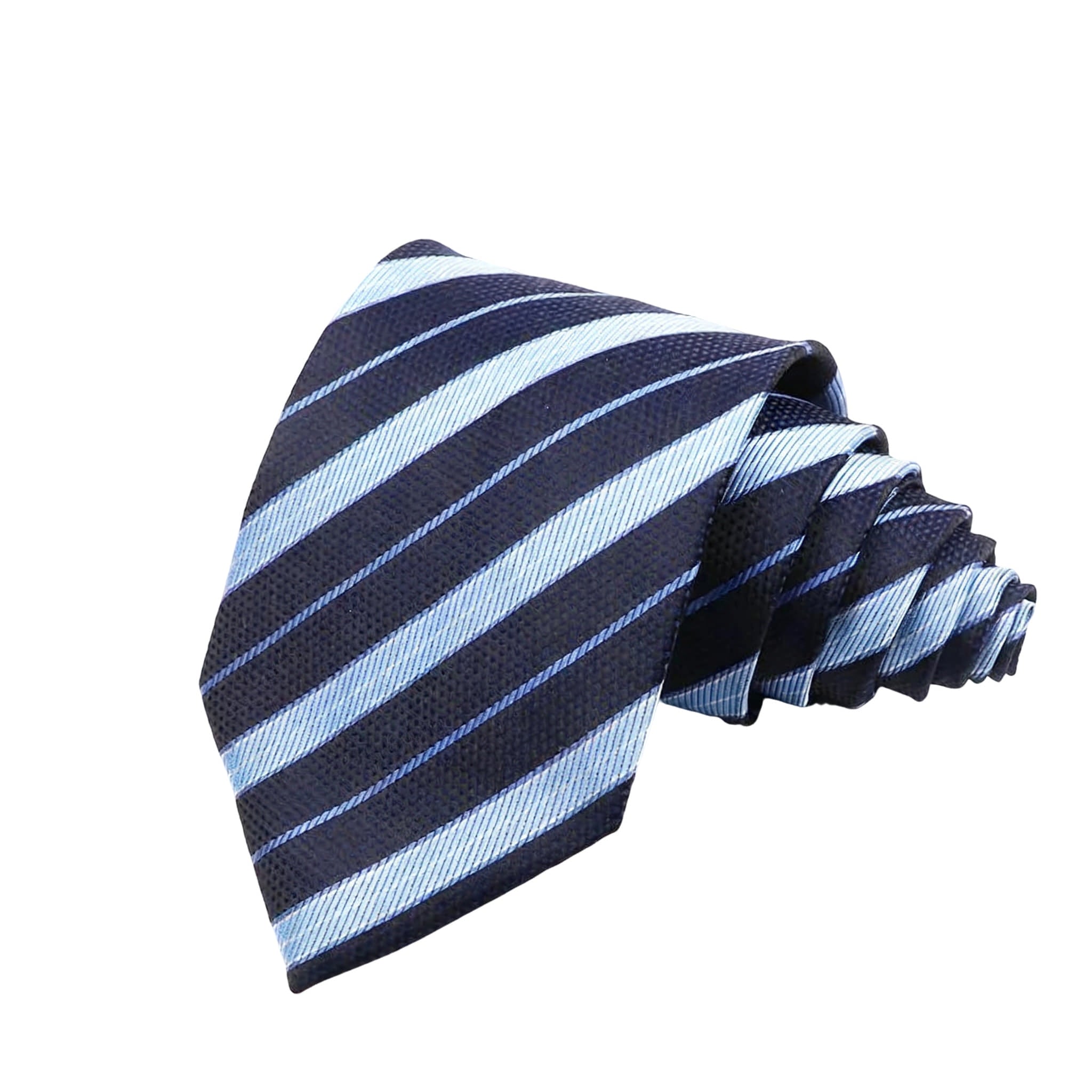 Navy Blue with Light Blue Stripes Necktie