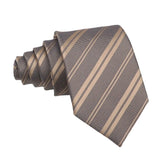 Brown Beige Striped Necktie