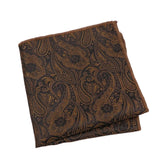 Brown Gold Paisley Pocket Square