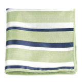 Green White Striped Pocket Square